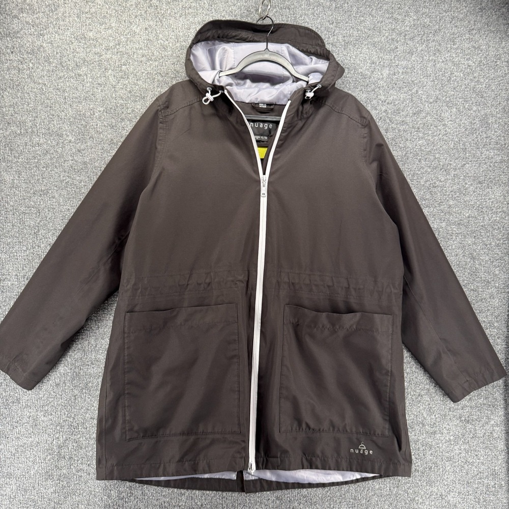 Nuage Jacket Womens XL Black Full Zip Waterproof Patch Pockets Back Vent Hoodie